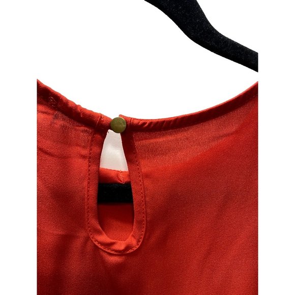 Ava Women’s XS Red Blouse, Sleeveless Red Dress Top, Ruffle Accent, Brand New - Picture 6 of 10